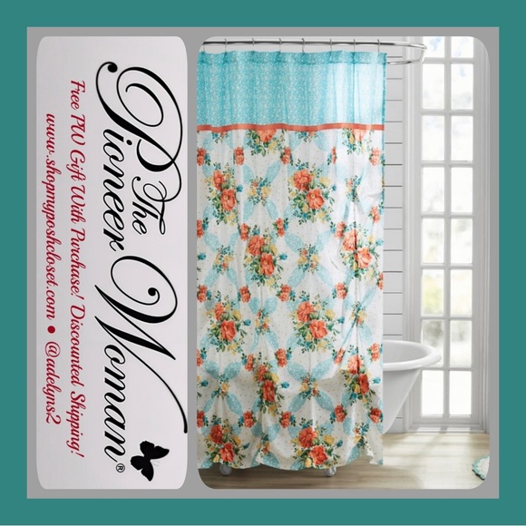 Last One 🌺 New The Pioneer Woman Vintage Floral Cloth Shower Curtain - Picture 4 of 9